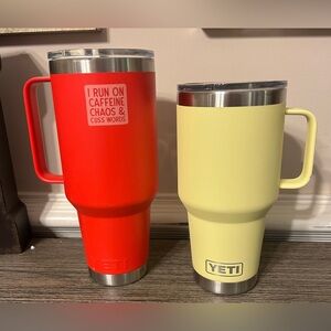 YETI Bold Red and Soft Yellow Mugs